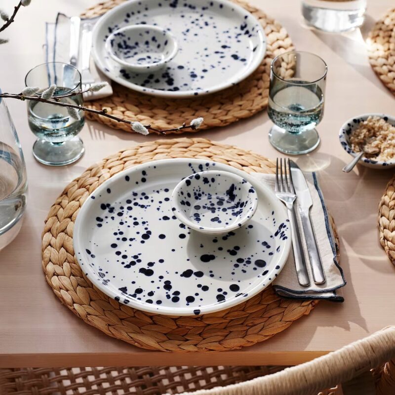 IKEA SILVERSIDA MISKA Z NIEBIESKIM WZOREM 3 SZT. - obrazek 4