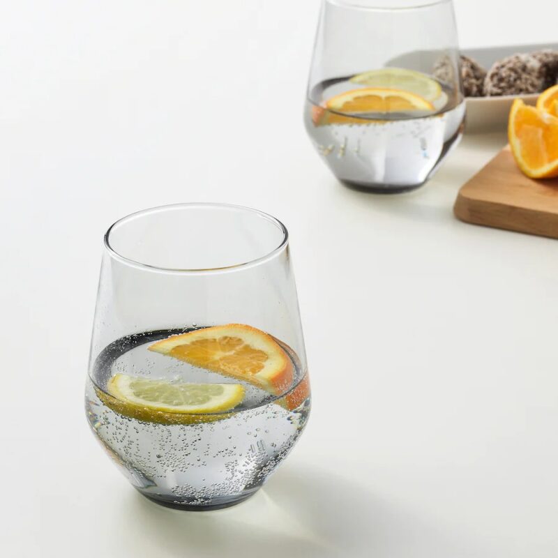 SZKLANKA ZESTAW 4 SZTUKI SZARE 450 ML IVRIG IKEA - obrazek 4