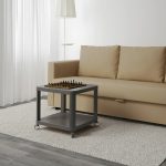 IKEA TINGBY STOLIK NA KÓŁKACH SZARY 50x50 CM - obrazek 3