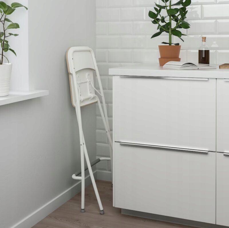 IKEA FRANKLIN TABORET SKŁADANY BIAŁY, HOKER 63CM - obrazek 7