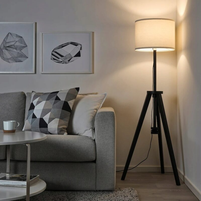 IKEA LAUTERS LAMPA PODŁOGOWA BRĄZ JESION / BIAŁA - obrazek 2