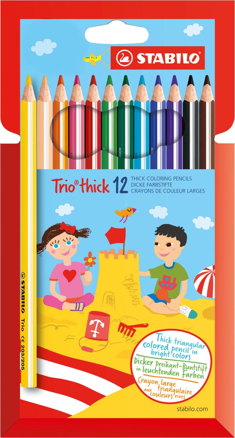 KREDKI OŁÓWKOWE STABILO TRIO THICK 12 SZTUK