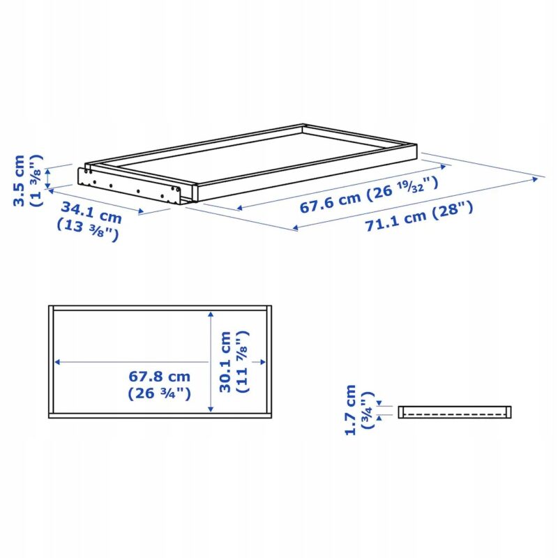 TACA MEBLOWA WYSUWANA KOMPLEMENT BIAŁA 75x35 cm - obrazek 5