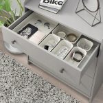 ORGANIZER BIUROWY PLASTIKOWY BEŻOWY 10X10X5 CM - obrazek 3