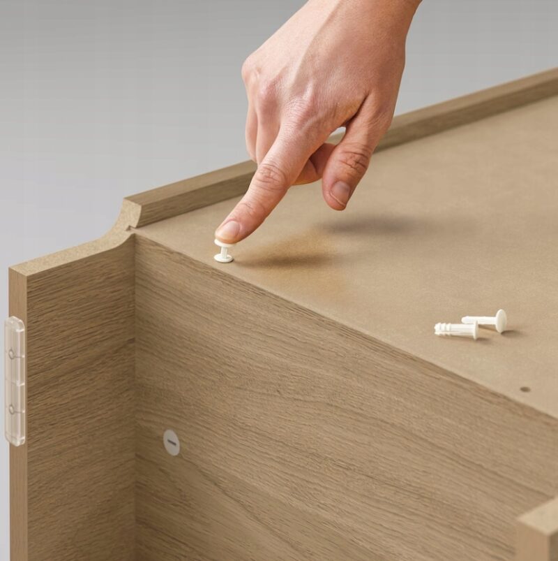 Billy Oxberg IKEA REGAŁ 40x30x202 SZKLANYMI IMITACJA DĄBU - obrazek 6