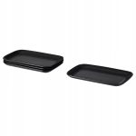 IKEA FARGKLAR TALERZ CIEMNY SZARY MAT 30x18CM 4SZT