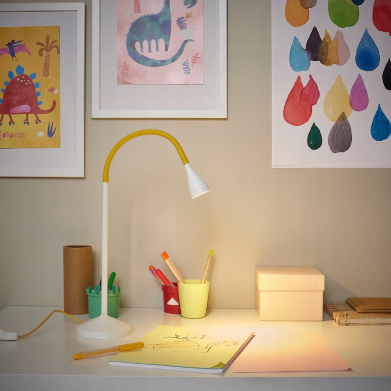 IKEA NAVLINGE LAMPKA NA BIURKO LED, ŻÓŁTO/BIAŁY - obrazek 3