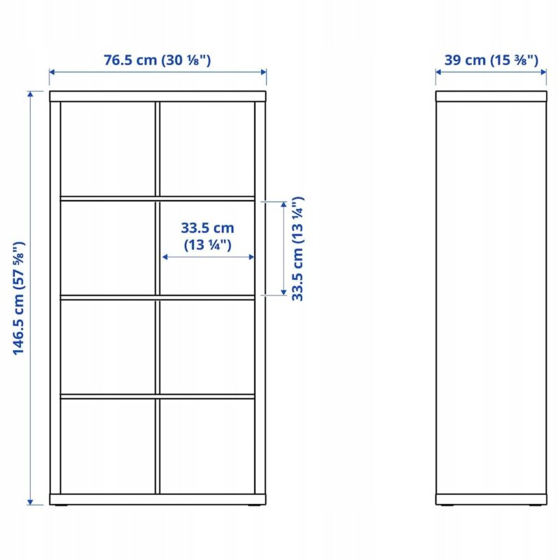 IKEA KALLAX REGAŁ DĄB BEJCOWANY NA BIAŁO 77X147X39CM - obrazek 2