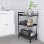 WÓZEK KUCHENNY ORGANIZER NA KÓŁKACH CZARNY - obrazek 4