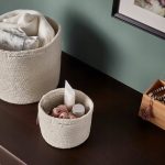 IKEA TJABBIG KOSZ NATURALNY BAWEŁNIANY 15x13 CM - obrazek 3