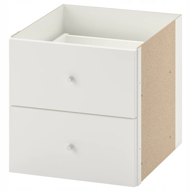 WKŁAD Z 2 SZUFLADAMI REGAŁ KALLAX BIAŁY 33X33 CM