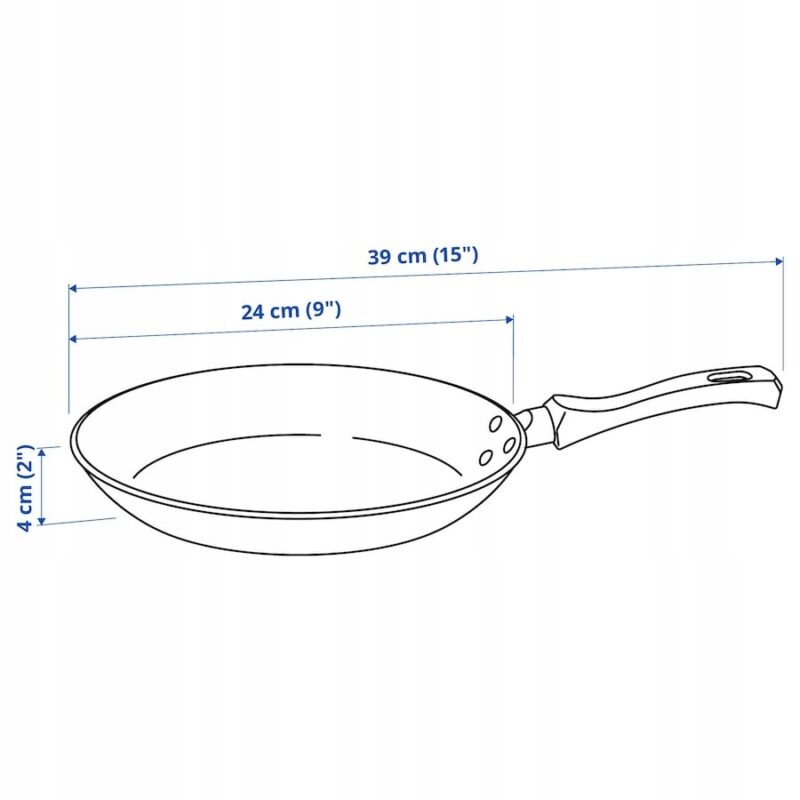 IKEA TAGGHAJ PATELNIA CZARNA NON-STICK 24 CM - obrazek 6