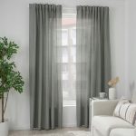 IKEA TIBAST ZASŁONY ZACIEMNIAJĄCE ZIELONY 145x300 - obrazek 2