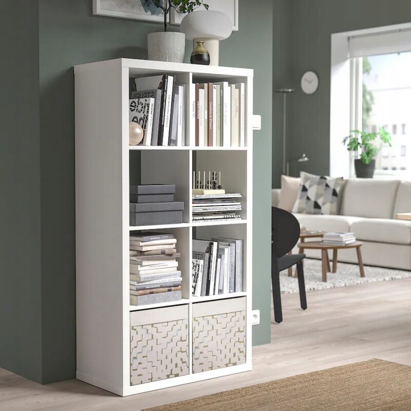IKEA DRONA PUDEŁKO 33X38X33 CM BEŻOWY/WZÓR TURKUSOWY - obrazek 6