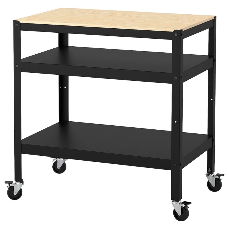 WÓZEK / BAREK NA KÓŁKACH REGAŁ ORGANIZER CZARNY
