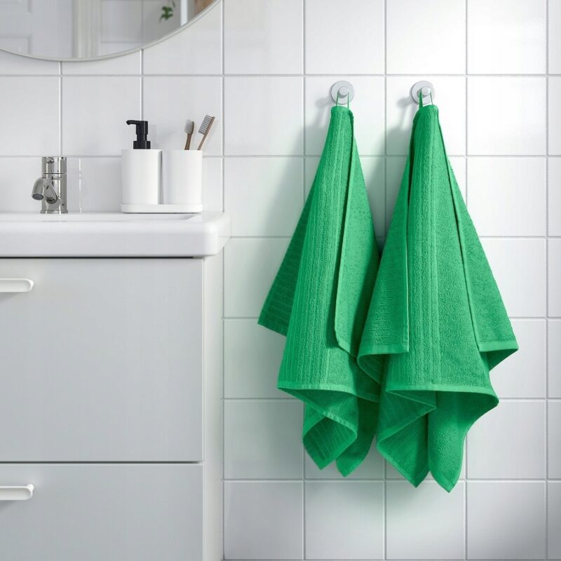 RĘCZNIK KĄPIELOWY IKEA 50X100CM BAWEŁNA ZIELONY - obrazek 2