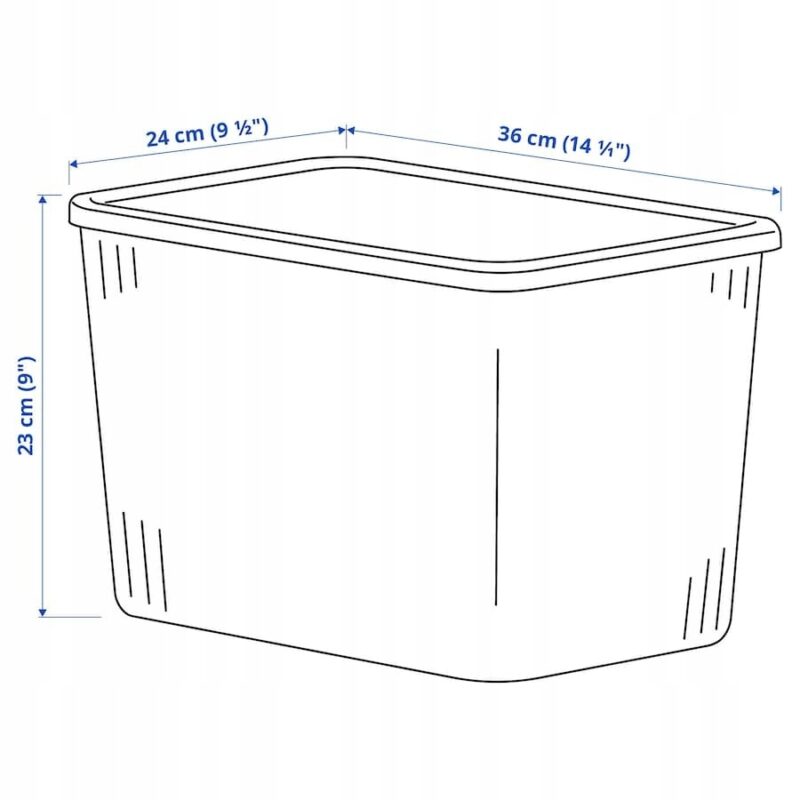IKEA RYKTA Pojemnik z pokrywką 24x36x23 cm/14.5 l - obrazek 5