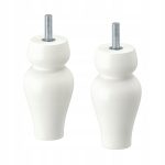 IKEA SIGGARP NOGA MEBLOWA BIAŁA 10 CM - 2 SZT.