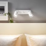 LAMPA ŚCIENNA PODWÓJNA REGULOWANA BIAŁA - obrazek 3
