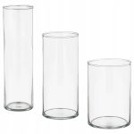 IKEA CYLINDER WAZON SZKLANY ZESTAW 3 SZT.