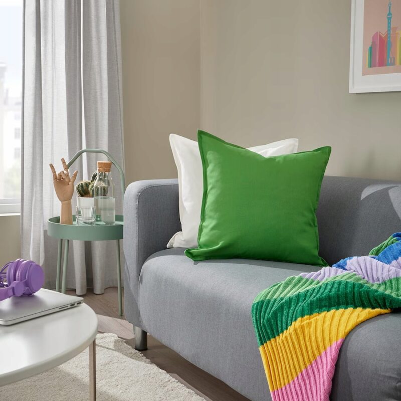 IKEA GURLI Poszewka dekoracyjna zielona 50x50 cm - obrazek 4