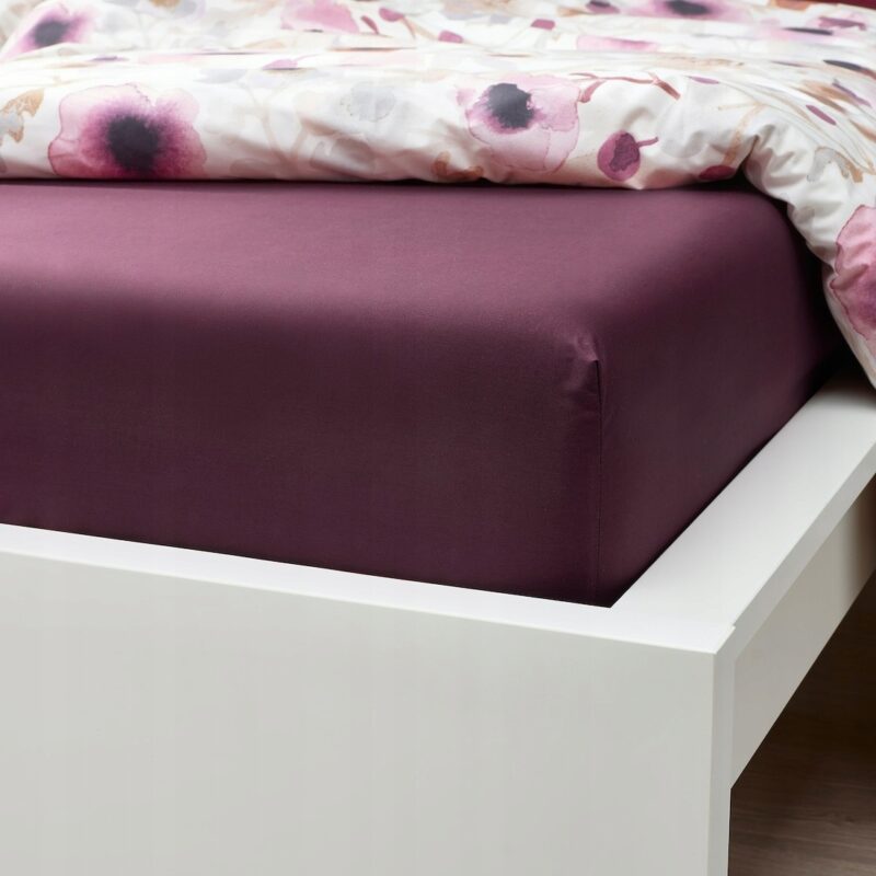 IKEA ULLVIDE PRZEŚCIERADŁO Z GUMKĄ CZERWONE BAWEŁNA 160x200 - obrazek 3