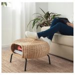 IKEA GAMLEHULT PODNÓŻEK ZE SCHOWKIEM RATTANOWY - obrazek 4