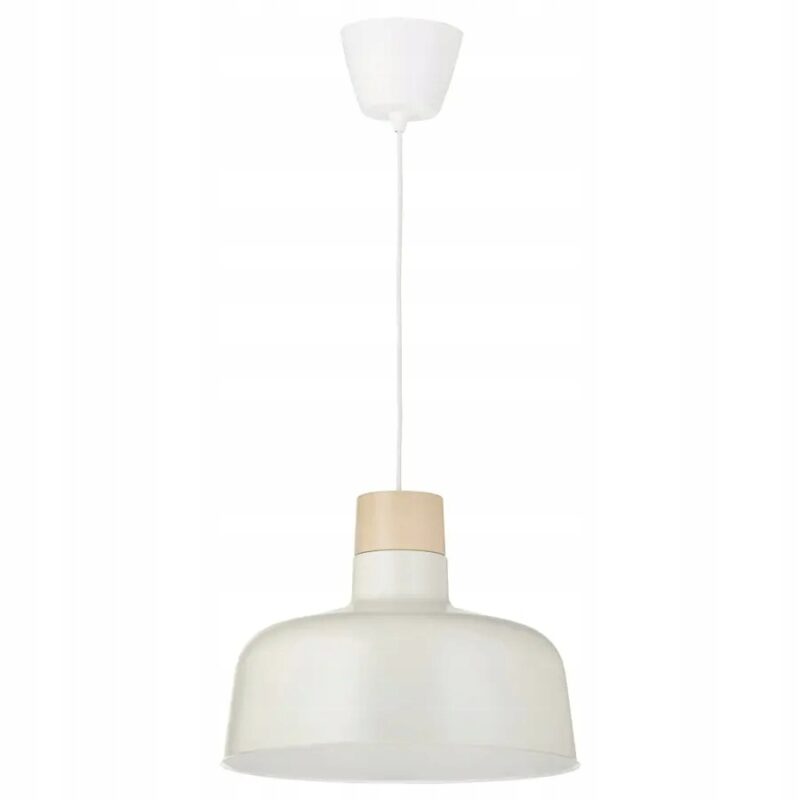 IKEA BUNKEFLO LAMPA WISZĄCA BIAŁA / BRZOZA 36 CM