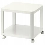 IKEA TINGBY STOLIK NA KÓŁKACH BIAŁY 50X50CM