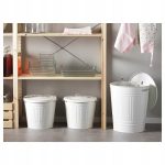 IKEA KNODD KOSZ METALOWY Z POKRYWKĄ BIAŁY 16 L - obrazek 3