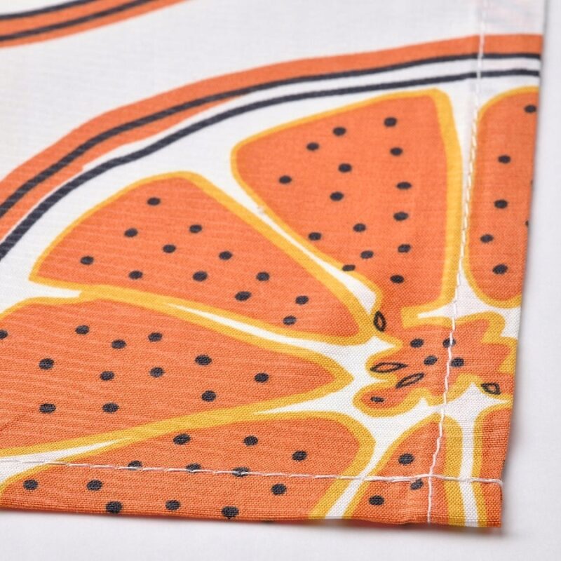 IKEA TORVFLY OBRUS KREMOWY ZE WZOREM W POMARAŃCZE 145x240 CM - obrazek 3