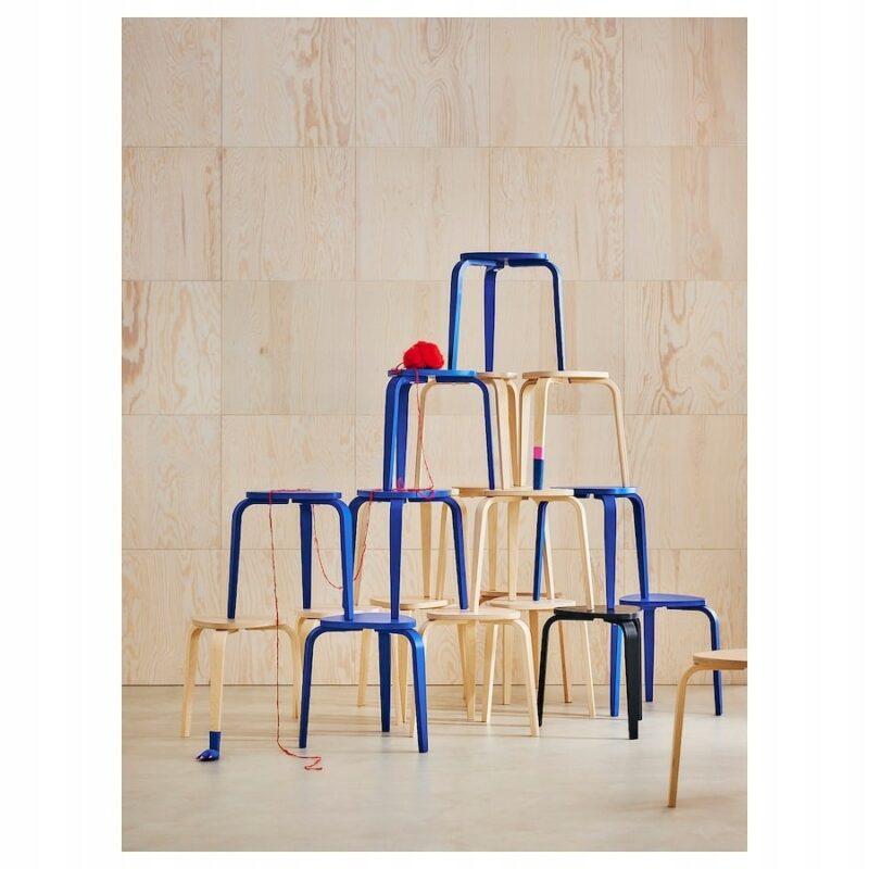 IKEA KYRRE STOŁEK TABORET NIEBIESKI - obrazek 2