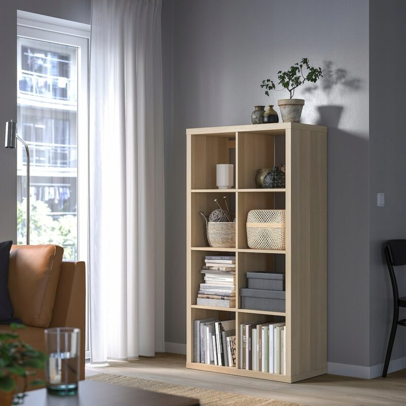 IKEA KALLAX REGAŁ DĄB BEJCOWANY NA BIAŁO 77X147X39CM - obrazek 5