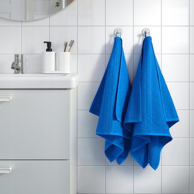 RĘCZNIK KĄPIELOWY IKEA 50X100CM BAWEŁNA JASNO NIEBIESKI - obrazek 2