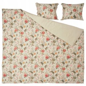 IKEA NASSELKLOCKA POŚCIEL 200x200 cm i 2 POSZEWKI 50x60 KWIATY