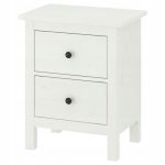 KOMODA HEMNES NA KÓŁKACH 2 SZUFLADY BIAŁY 54x66 CM