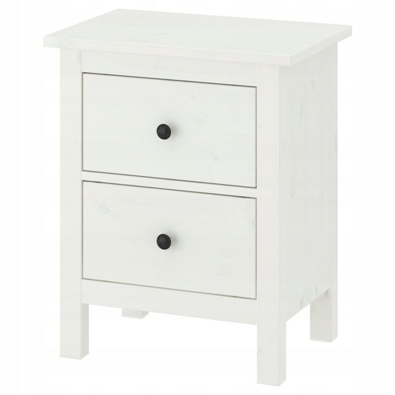 KOMODA HEMNES NA KÓŁKACH 2 SZUFLADY BIAŁY 54x66 CM