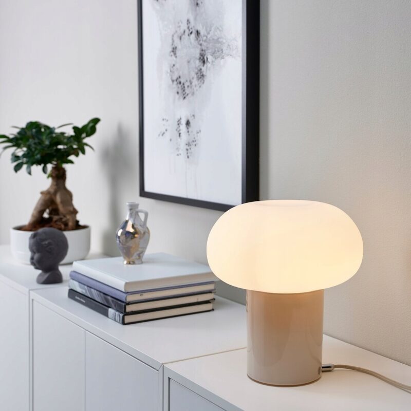 LAMPA STOŁOWA DEJSA BEŻ / OPALOWA BIEL 28 cm - obrazek 2