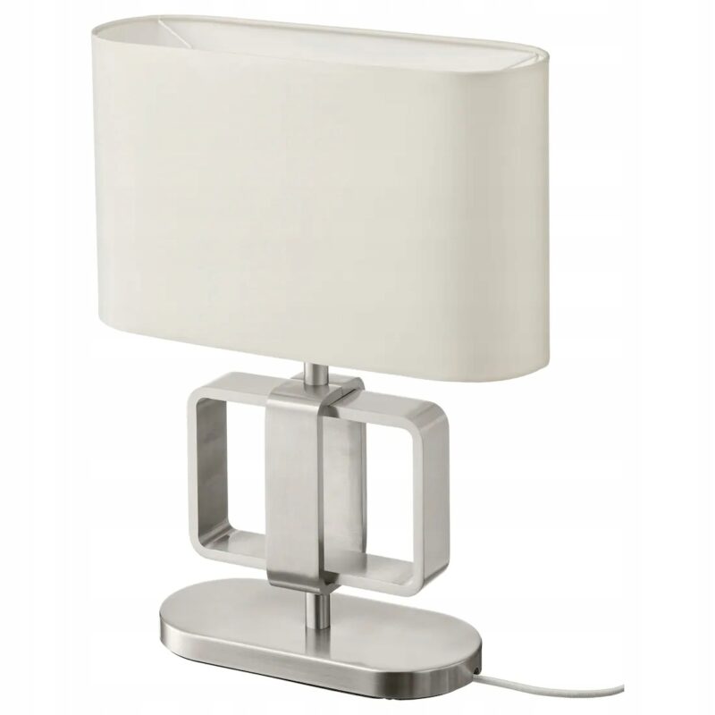 LAMPA STOŁOWA UPPVIND NIKLOWANA / BIAŁA 47 cm